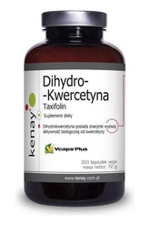 Kenay Dihydro-Kwercetyna Taxifolin dietary supplement bottle containing 300 vegetarian capsules.